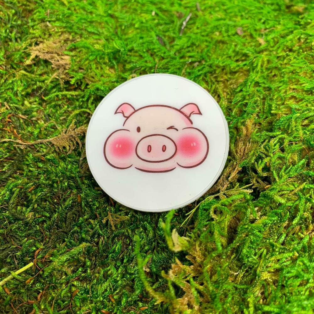 White/pink piggy pop socket🐷